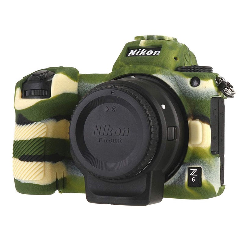 STSEETOP Camera Case for Nikon Z6 Z6II Z7 Z7II - Protective Silicone DSLR Skin Cover, Detachable Cage, Shockproof, Dustproof (Army Green) - Image 1